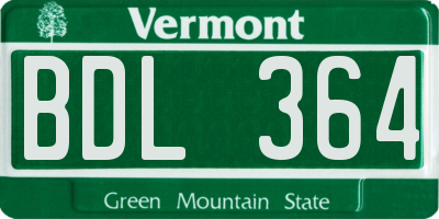 VT license plate BDL364