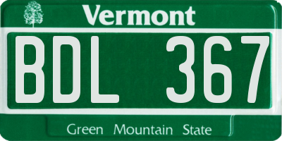 VT license plate BDL367