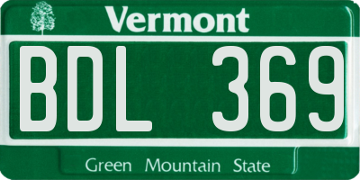 VT license plate BDL369