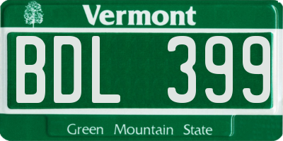 VT license plate BDL399