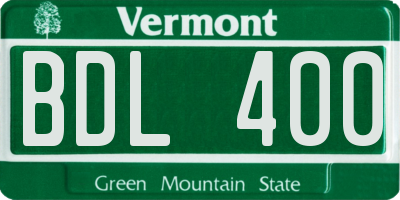 VT license plate BDL400
