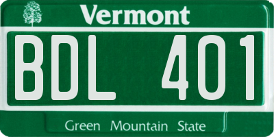 VT license plate BDL401