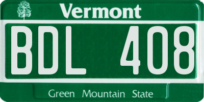 VT license plate BDL408