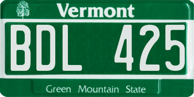 VT license plate BDL425