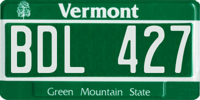 VT license plate BDL427