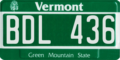 VT license plate BDL436