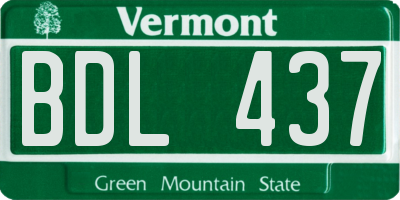 VT license plate BDL437