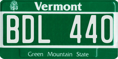 VT license plate BDL440