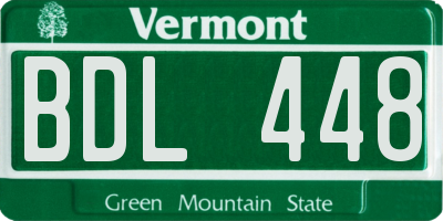 VT license plate BDL448