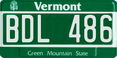 VT license plate BDL486