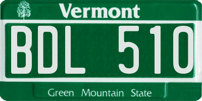 VT license plate BDL510