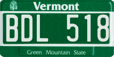 VT license plate BDL518