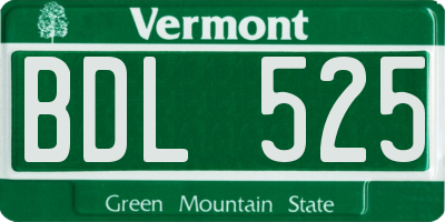 VT license plate BDL525