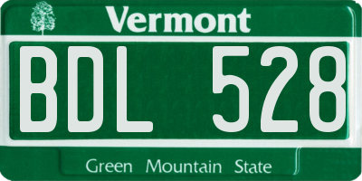 VT license plate BDL528