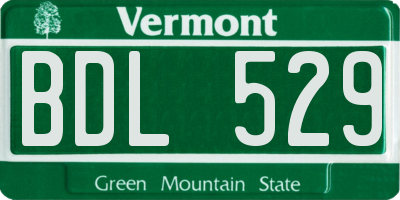 VT license plate BDL529