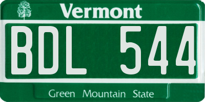 VT license plate BDL544