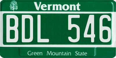 VT license plate BDL546
