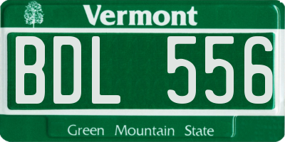 VT license plate BDL556