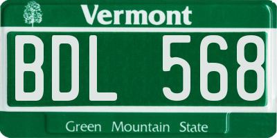 VT license plate BDL568