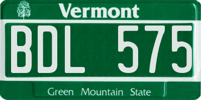 VT license plate BDL575