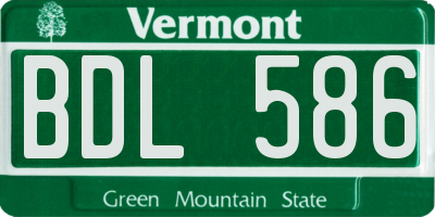 VT license plate BDL586