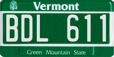 VT license plate BDL611