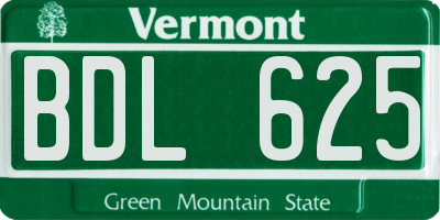 VT license plate BDL625