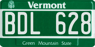 VT license plate BDL628