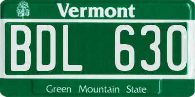 VT license plate BDL630