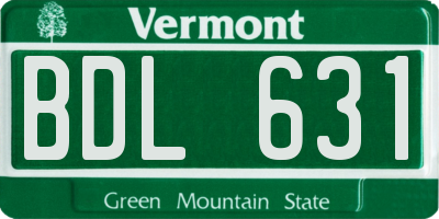 VT license plate BDL631