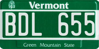 VT license plate BDL655
