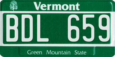 VT license plate BDL659