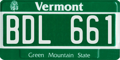 VT license plate BDL661