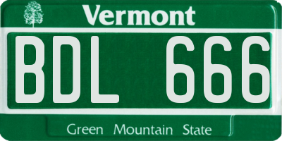 VT license plate BDL666