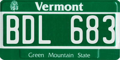 VT license plate BDL683