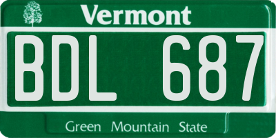 VT license plate BDL687