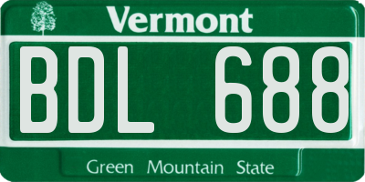 VT license plate BDL688