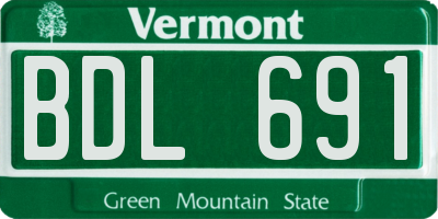 VT license plate BDL691