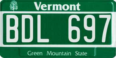VT license plate BDL697