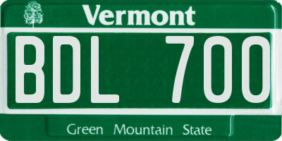 VT license plate BDL700