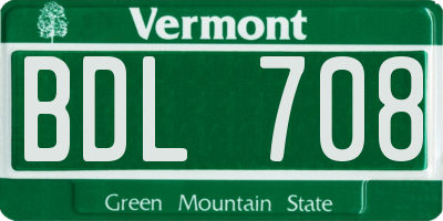 VT license plate BDL708