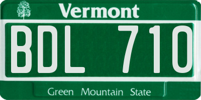 VT license plate BDL710