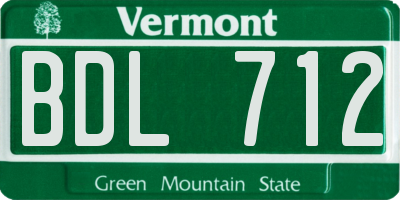VT license plate BDL712