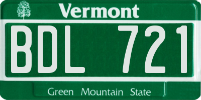 VT license plate BDL721