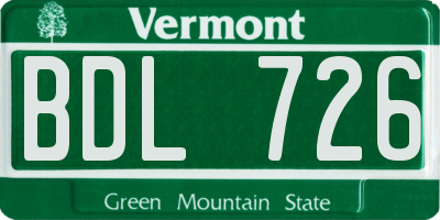 VT license plate BDL726