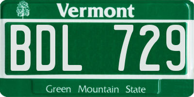VT license plate BDL729