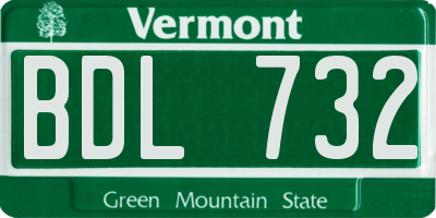 VT license plate BDL732