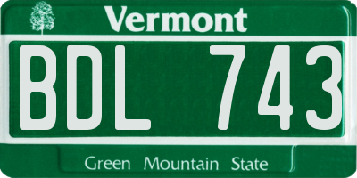 VT license plate BDL743