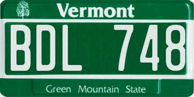 VT license plate BDL748
