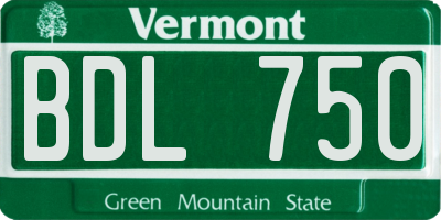 VT license plate BDL750